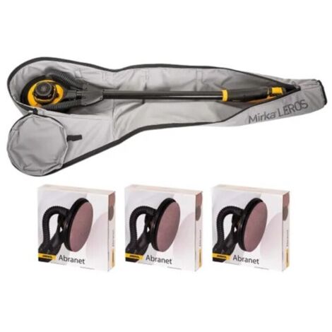 Mirka Leros 950XCV Dual Voltage Deco Solution Kit 225mm Orbit 5.0 Sander with Bag and Discs