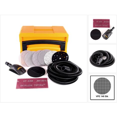 Mirka Schleif Solution Case Set für Deros + 40x ABRANET Schleifscheiben 150mm + 100x IRIDIUM Schleifscheibe 150mm ( KIT1701WOMDE )