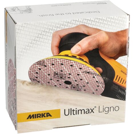 Mirka Ultimax Ligno Ø 150mm Disques abrasifs autoagrippant Multifit / grain 320 / 100 pièces / Multi-trous / pour poncer les surfaces en bois