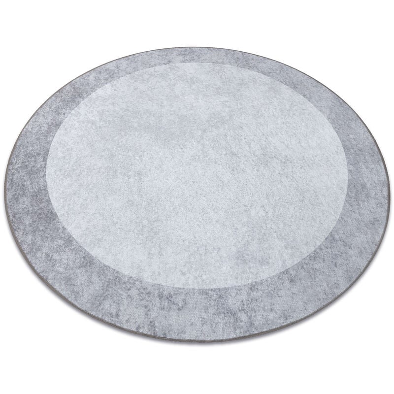 Rugsx - miro 51648.802 circle washing carpet Marble anti-slip - light grey grey round 200 cm