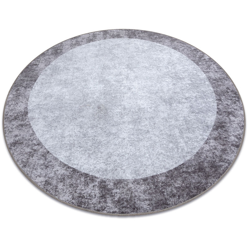 Rugsx - miro 51648.803 circle washing carpet Marble anti-slip - dark grey grey round 100 cm