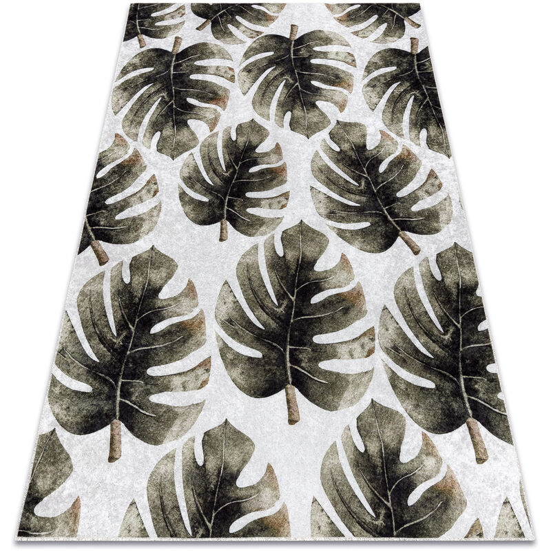 Rugsx - miro 52102.801 washing carpet Monstera leaves anti-slip - green green 160x220 cm