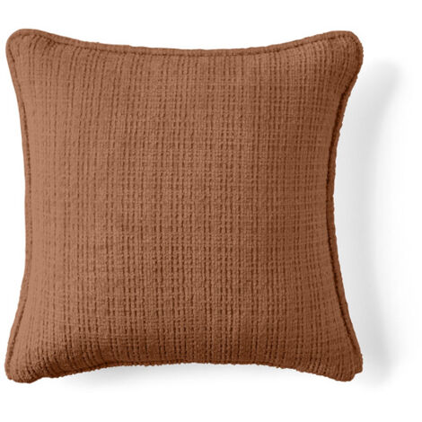 Miro - coussin - en velours texturé - 40x40 cm - rouille