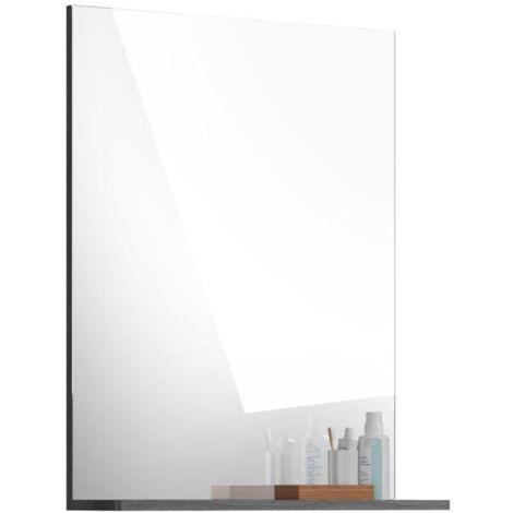 Miroir 1 étagère 60x18x79 cm anthracite et blanc - ORIE