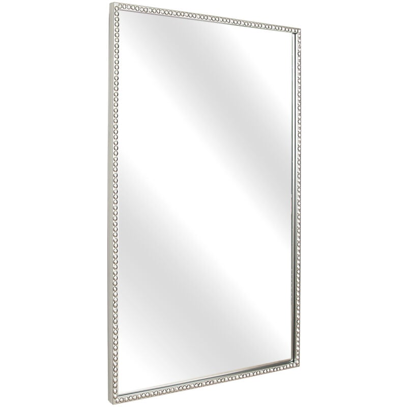 Fijalo - Miroir Rect. En Métal Argenté. Corde