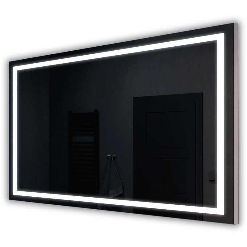 Artforma - Miroir led Lumineux 90x50 cm de Salle de Bain Mural PremiumLine - Couverture - avec éclairage Blanc Froid 7000K L15 Transparent