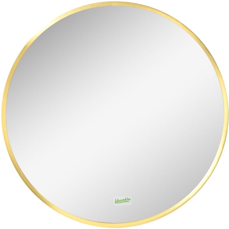 Miroir 50 cm, miroir de salle de bain rond, miroir mural, miroir de couloir, avec fonction mémoire, IP44, miroir décoratif pour salle de bain - Doré
