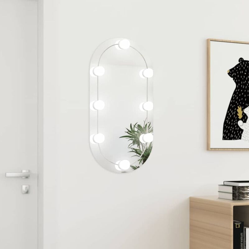 Miroir avec éclairage led 80x40 cm Verre Ovale