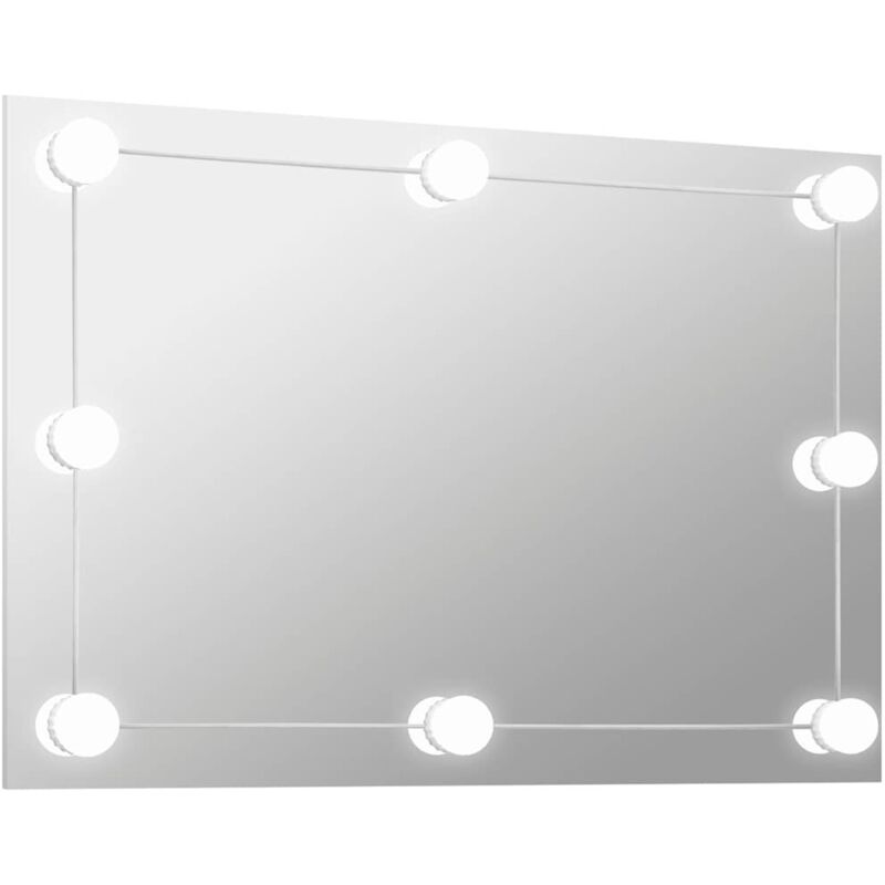 Miroir mural sans cadre avec lampes LED Rectangulaire Verre vidaXL