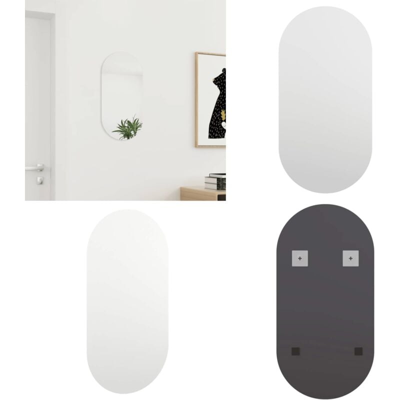 Miroir 60x30 cm Verre - Miroir Mural - Miroir Moderne - Miroir Salle De Bain - Décoration Murale - Miroir Design - Home & Living
