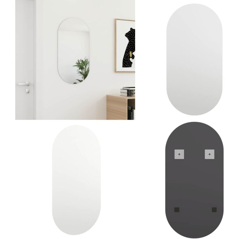 Miroir 80x40 cm Verre - Miroir Mural - Miroir Moderne - Miroir Salle De Bain - Décoration Murale - Miroir Grand Format - Home & Living