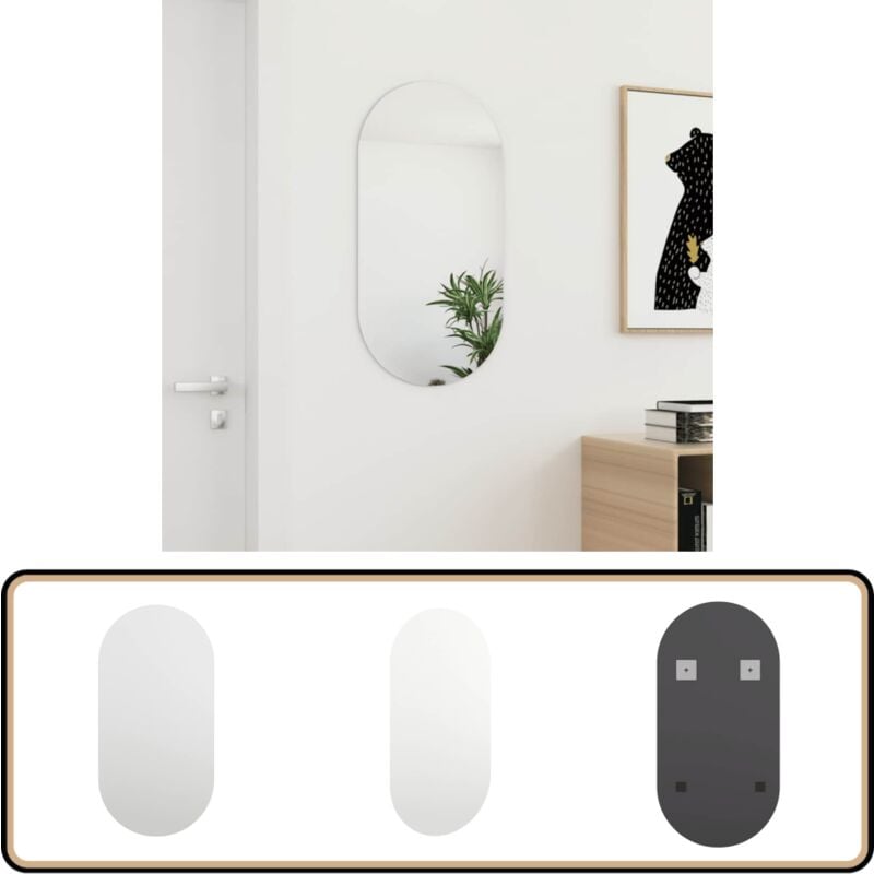 Vidaxl - Miroir 80x40 cm Verre - Miroir Mural - Miroir Moderne - Miroir Salle De Bain - Décoration Murale - Miroir Grand Format