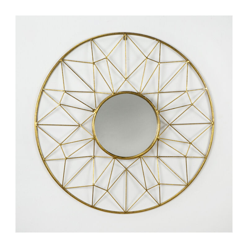 Miroir 80x4x80 Métal Doré