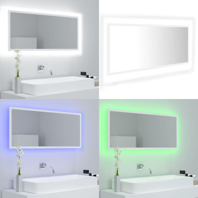 Vidaxl - Miroir à led de salle de bain Blanc 100x8,5x37 cm Acrylique - Miroir Led - Miroir Salle De Bain - Meuble Salle De Bain - Éclairage Salle De