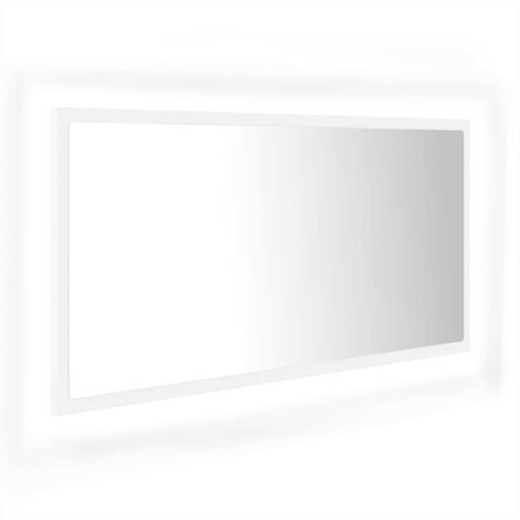 Miroir à LED de salle de bain Blanc 90x8,5x37