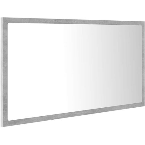 Miroir à LED de salle de bain Gris béton 80x8,5x37