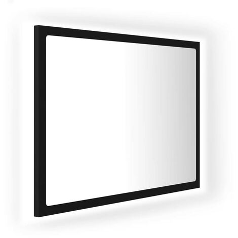 Miroir à LED de salle de bain Noir 60x8,5x37 cm
