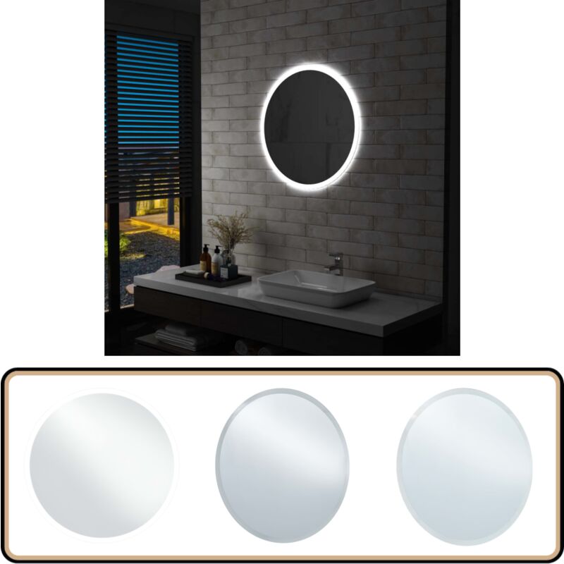 Miroir à led pour salle de bain 70 cm - Miroir Led - Miroir Salle De Bain - Miroir Décoratif - Miroir Maquillage - Miroir Argentee