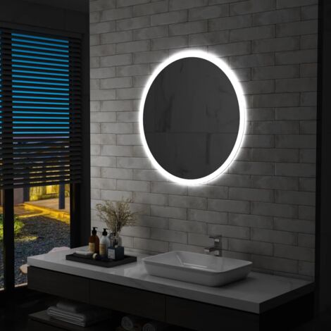 Miroir à LED pour Salle de Bain Mural Rond Intérieur Multi-taille vidaXL