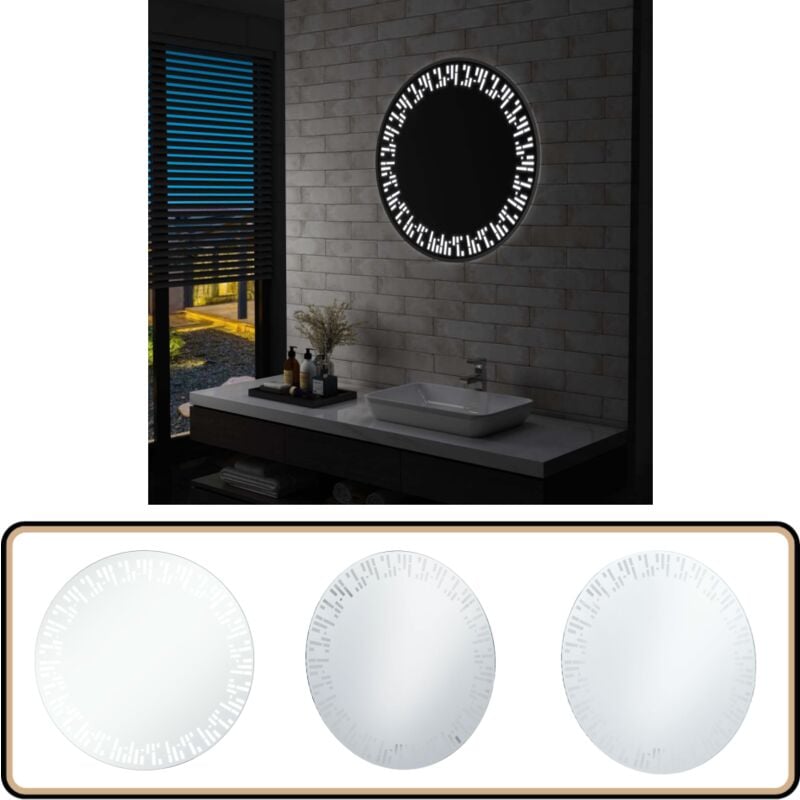 Miroir à led pour salle de bain 80 cm - Miroir Led - Miroir Salle De Bain - Miroir Décoratif - Miroir Maquillage - Miroir Argentee