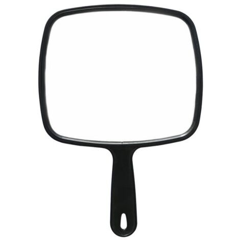 Miroir à main portable pour salon professionnel, miroir de coiffeur manuel avec poignée, format carré pour maquillage.