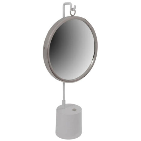 Miroir à Poser Rond "Eleganca" 65cm Blanc & Argent