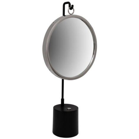 Miroir à Poser Rond "Eleganca" 65cm Noir & Argent