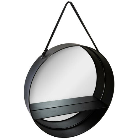 Miroir étagère Ceinture métal noir D55cm - Atmosphera créateur d'intérieur