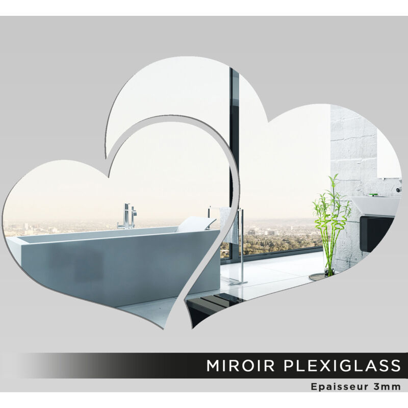 Lumaléa - Miroir Plexiglass - Coeurs - 10x15 cm