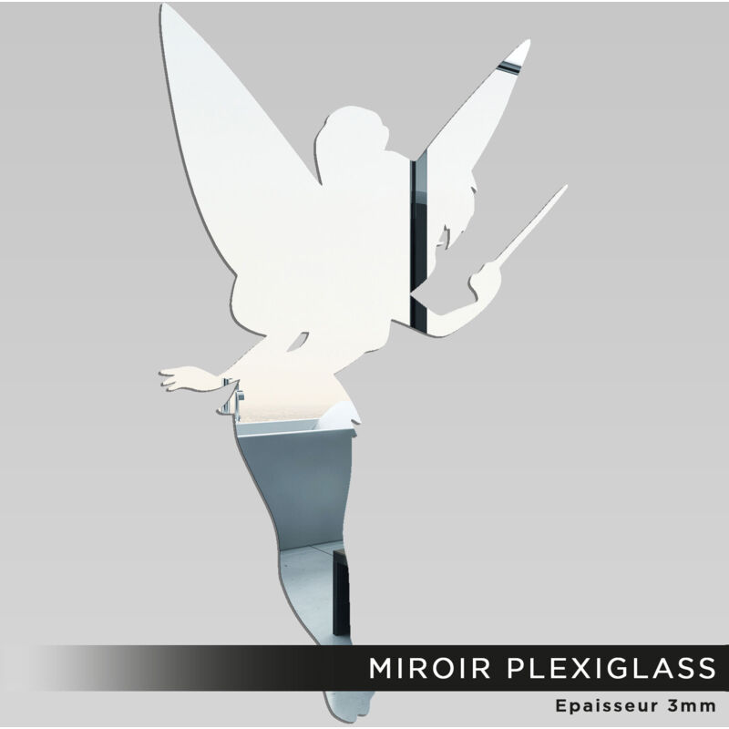 Lumaléa - Miroir Plexiglass - Fée clochette - 17x30 cm