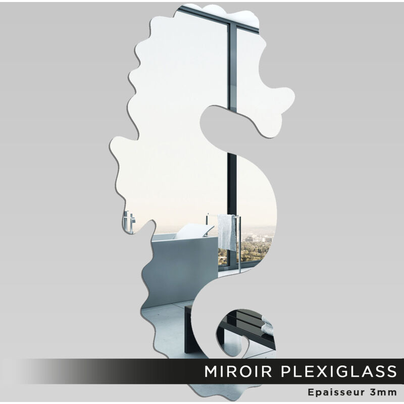 Miroir Plexiglass - hippocampe - 14x30 cm