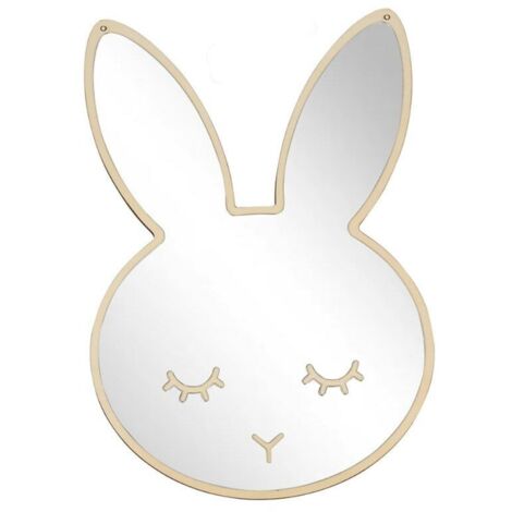 Miroir Acrylique- Lapin/38x25x0.5 cm, Miroir pour Chambre d'enfant, Miroir Enfant, Miroir Mural, Stickers Muraux Miroir Décoratif, pour Chambre d'enfant, Salle de Bain