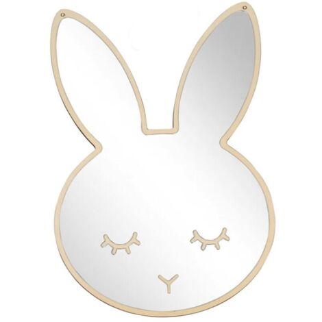 Miroir Acrylique- Lapin/38x25x0.5 cm, Miroir pour Chambre d'enfant, Miroir Enfant, Miroir Mural, Stickers Muraux Miroir Décoratif, pour Chambre d'enfant, Salle de Bain