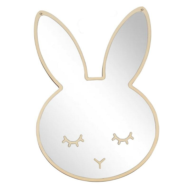 Csparkv - Miroir Acrylique- Lapin/38x25x0.5 cm, Miroir pour Chambre d'enfant, Miroir Enfant, Miroir Mural, Stickers Muraux Miroir Décoratif, pour