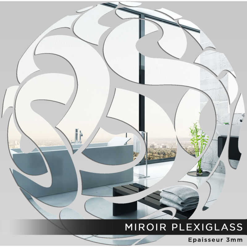 Miroir Plexiglass - Rond design - 100x100 cm