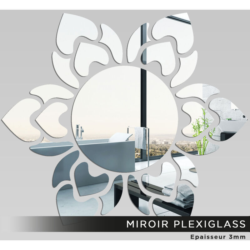 Lumaléa - Miroir Plexiglass - Soleil fleur - 69x80 cm