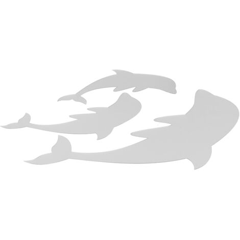 Miroir Adhésif Mural En Forme de Dauphins Amusants, Décor Amovible pour Chambre d'Enfants et Décoration Maison DIY