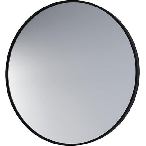 Miroir Aelva avec cadre noir, Ø 500mm