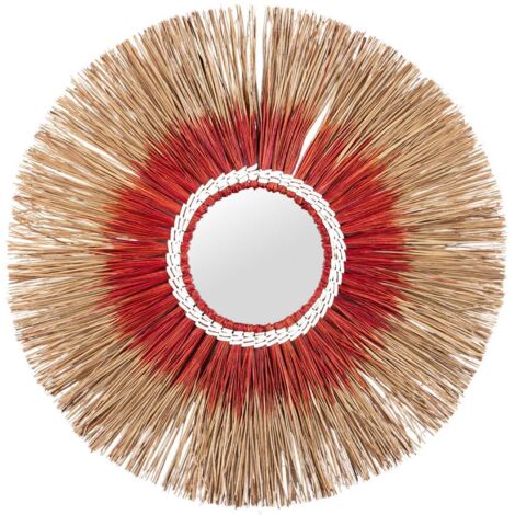 Miroir Algues Marron Orangé 76X3X76 Cm