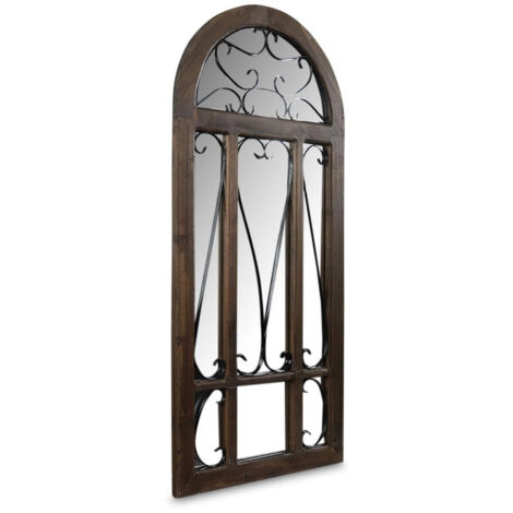 Miroir ancien vertical - Bois - Marron - Décoration d'Autrefois