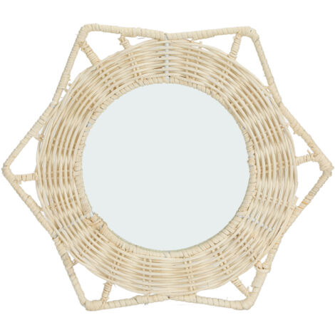 Miroir Antique Décoratif Mur Petit Rond Suspendu Durable pour la Maison