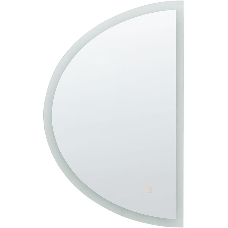 Beliani - Miroir Argenté à Lumière led ø 78 cm Demi-Cercle Salle de Bains Moderne Bergerac