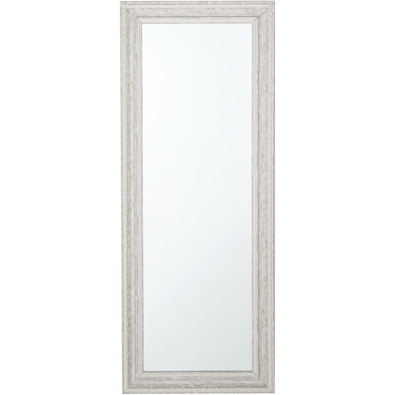 Beliani - Miroir Mural au Style Traditionnel avec Cadre en Plastique Couleur Beige de Forme Rectangulaire 50 x 130 cm pour Salon ou Salle de Bain