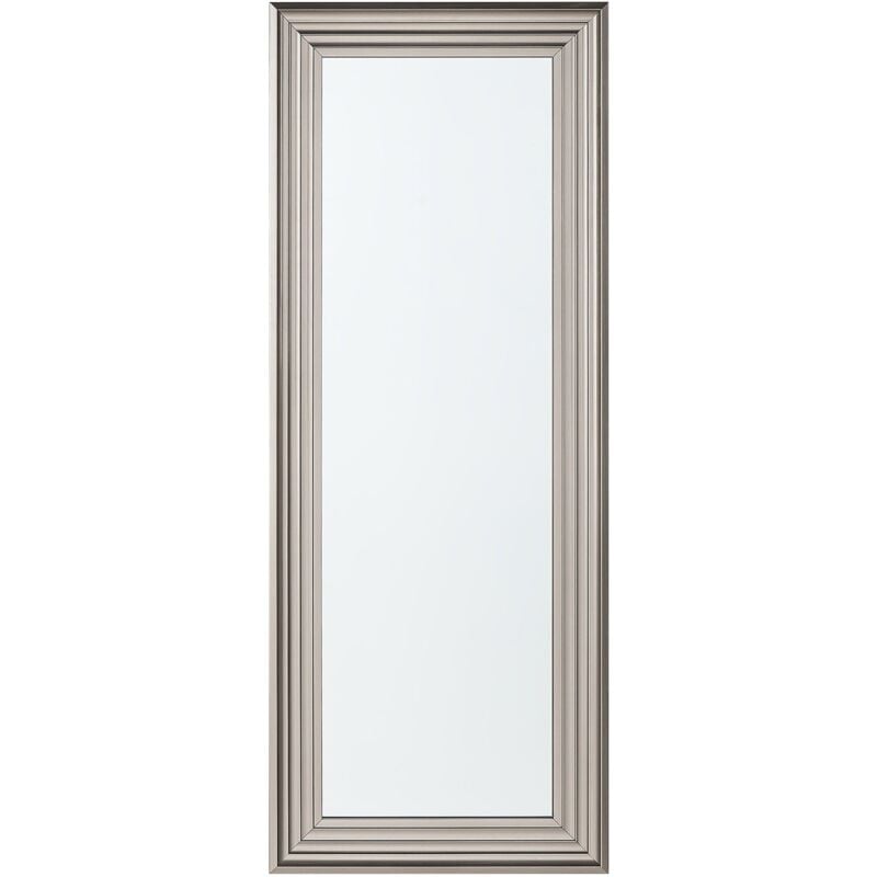Miroir Mural au Style Traditionnel avec Cadre en Plastique Argenté de Forme Rectangulaire 50 x 130 cm pour Salon Beliani