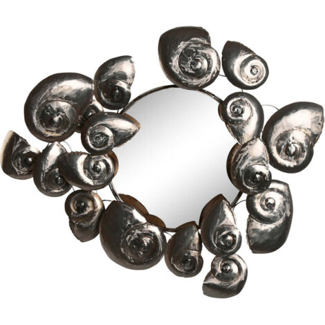 Miroir argenté mural pour élégance contemporaine - Argenté brillant et sophistiqué