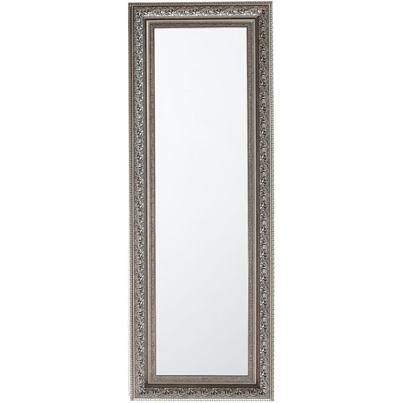 Beliani - Miroir Mural de Forme Rectangulaire 140 x 50 cm avec Cadre Décoratif Doré Vieilli au Style Rétro et Vintage pour Salon ou Chambre