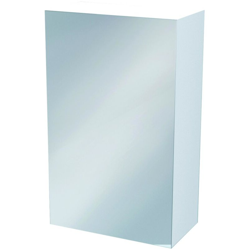 Miroir armoirette simple - 40x65cm - Blanc - Mélaminé et façade verre miroir