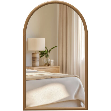 Miroir arqué bois naturel  110 x 60 cm  Finition naturelle  Entrée & Salon  Design scandinave