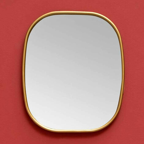 Miroir arrondi doré 31x26cm