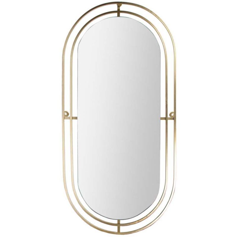 The Home Deco Factory - Miroir art déco en métal doré 90 cm